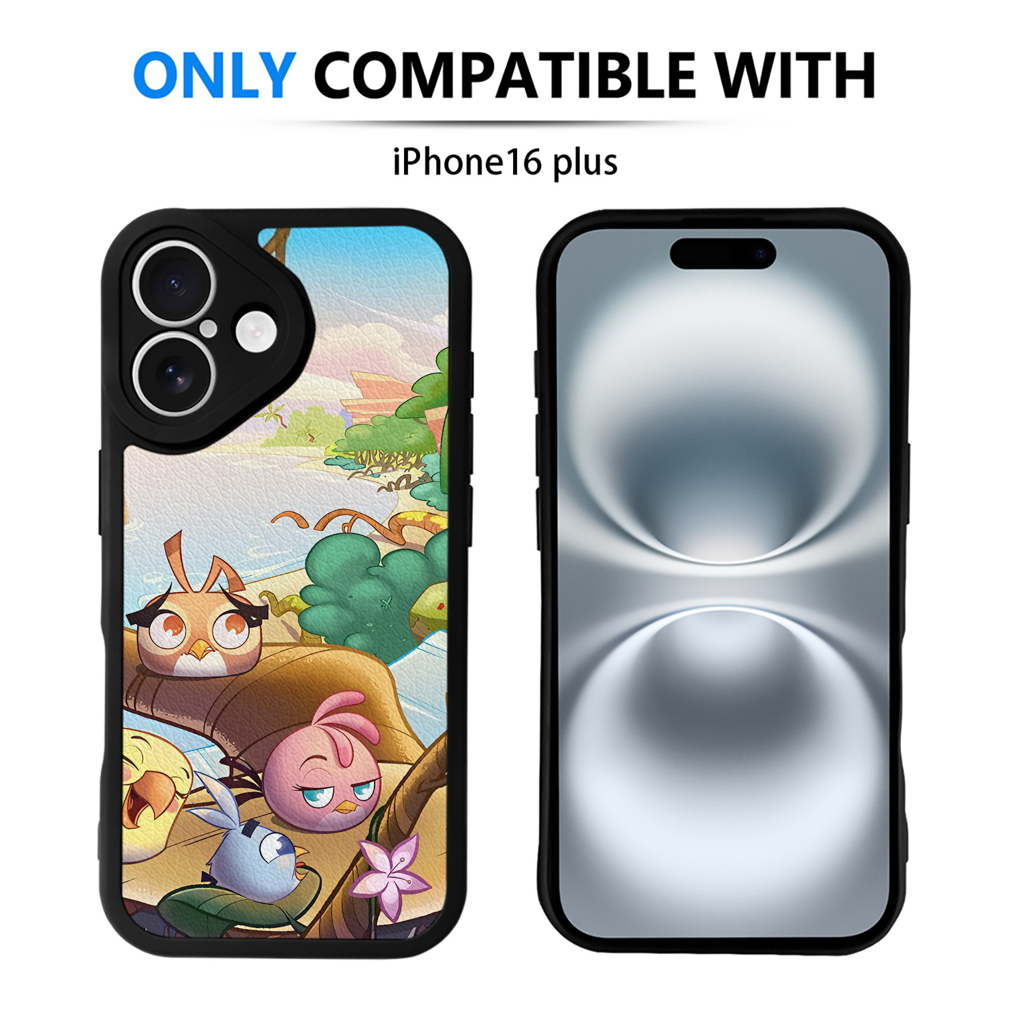 （画像用） Angry Birds アングリーバード 【iPhone 16シリーズ対応】シリコンスマホケース（レザー調） 材質：シリコン